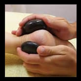 hot stone therapy foot massage
