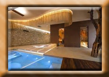 Indoor relaxation pool with sauna